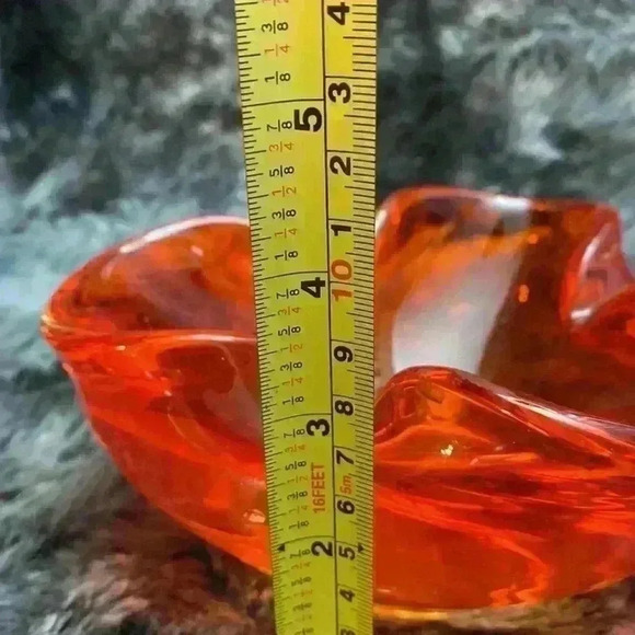 Vintage  Orange Art Glass Bowl - Picture 13 of 16